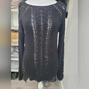 Retrod Black Cable Knit Sweater